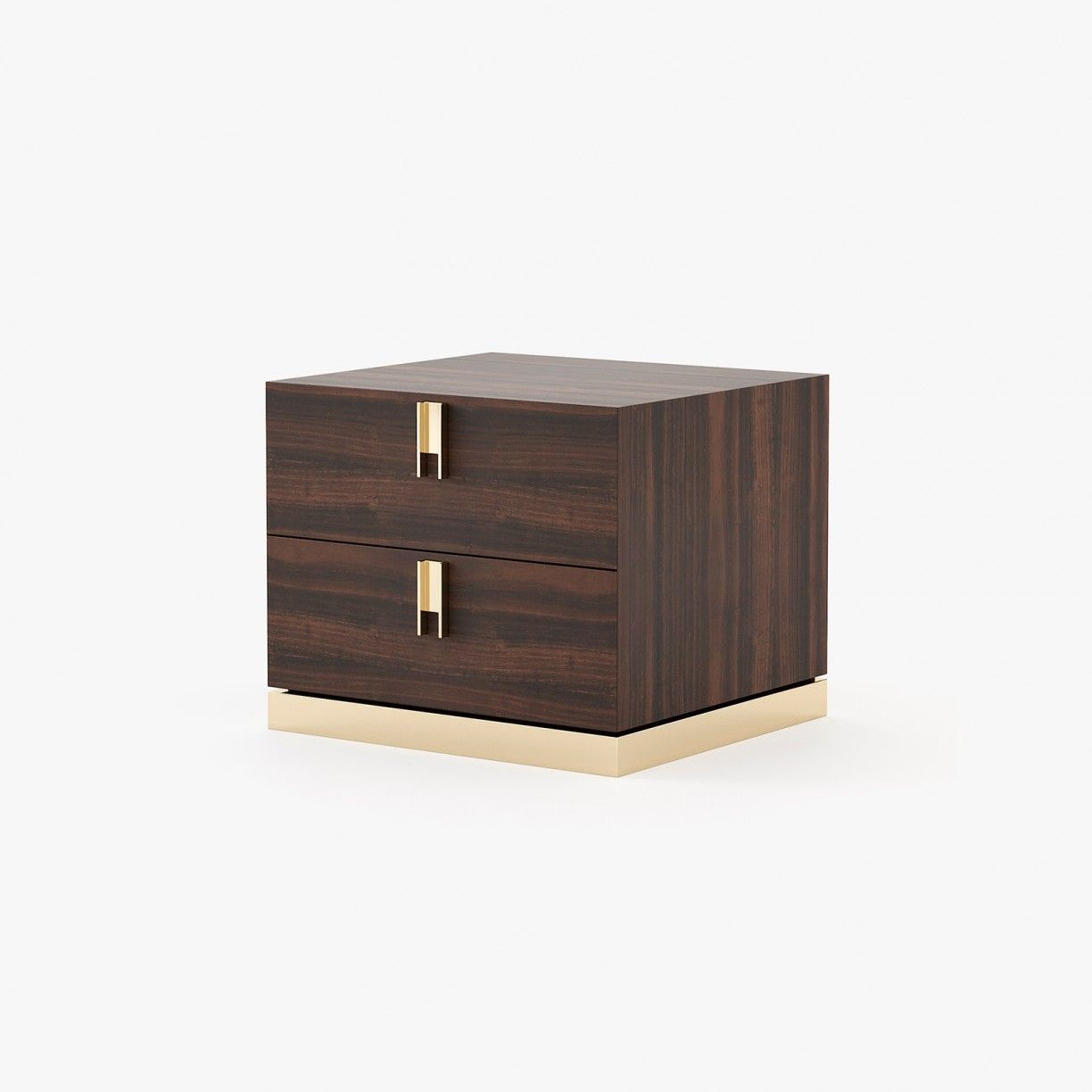 Laskasas EMILY Bedside Cabinet & Table Smoked Eucalyptus Veneer Matte - Araco Interiors
