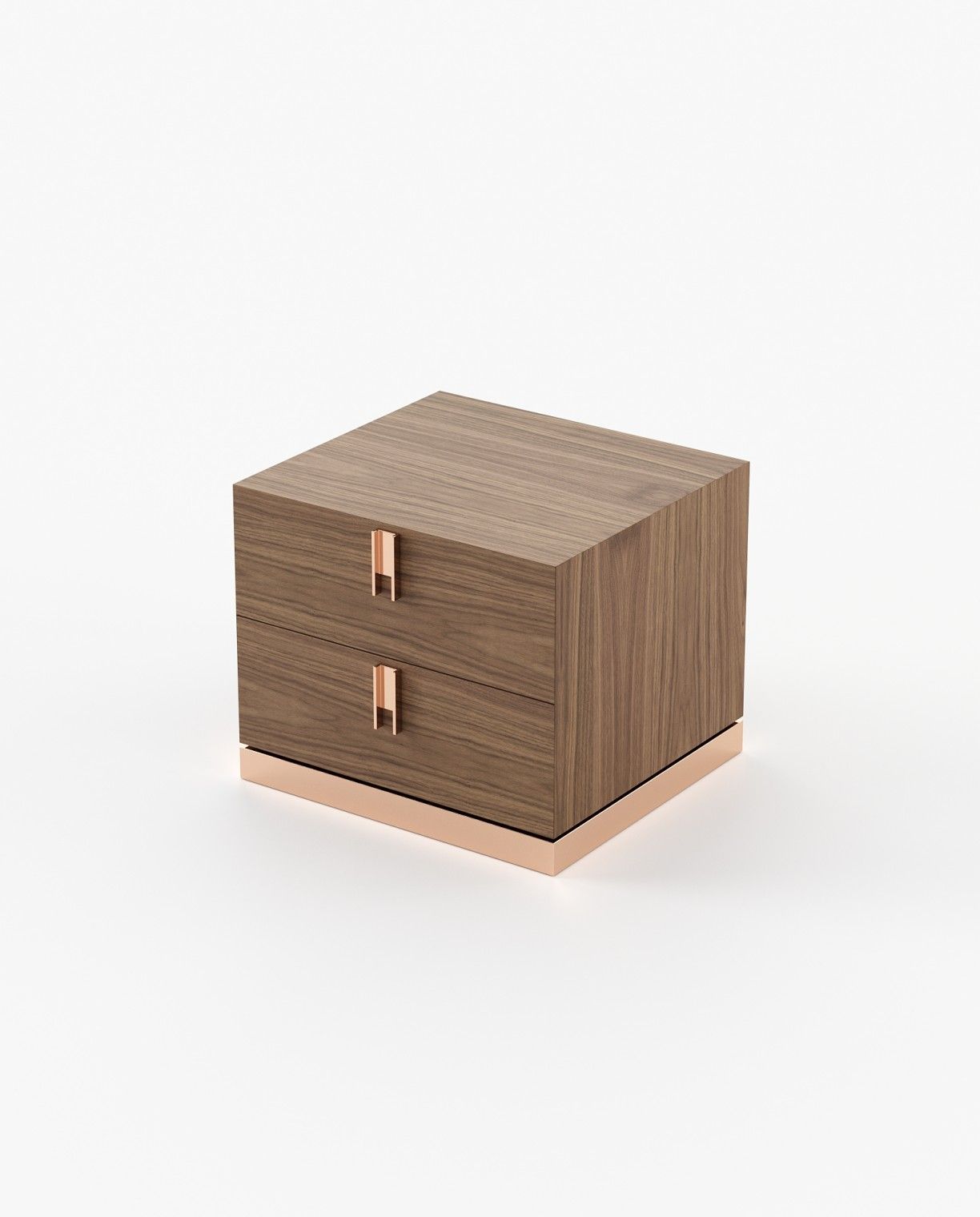 Laskasas EMILY Bedside Cabinet & Table Walnut Veneer Matte - Araco Interiors