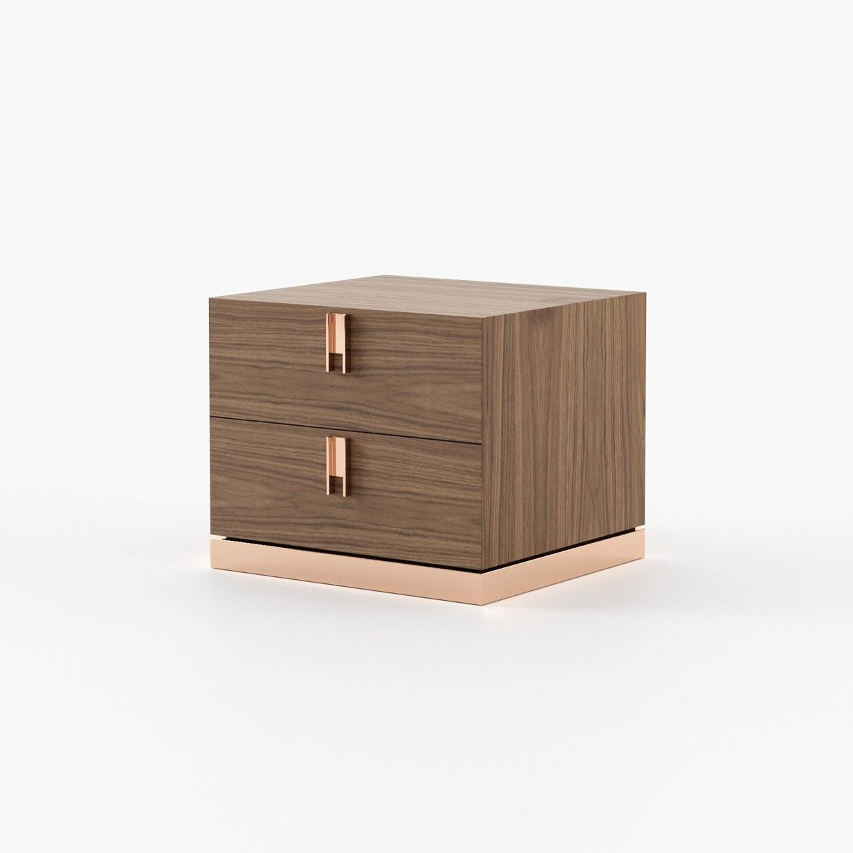 Laskasas EMILY Bedside Cabinet & Table Walnut Veneer Matte - Araco Interiors