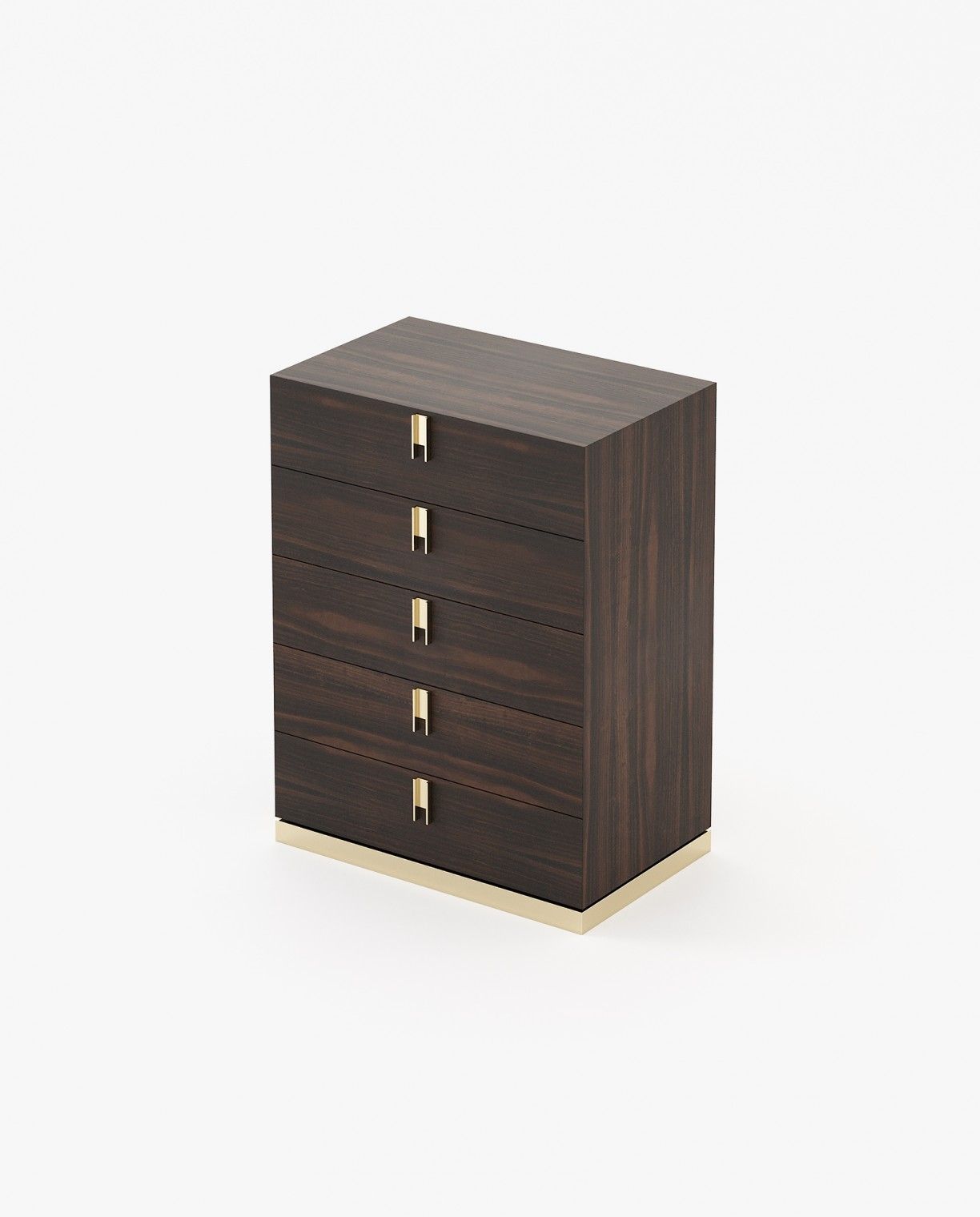 Laskasas EMILY Tallboy Chest of Drawers Smoked Eucalyptus Veneer Matte - Araco Interiors