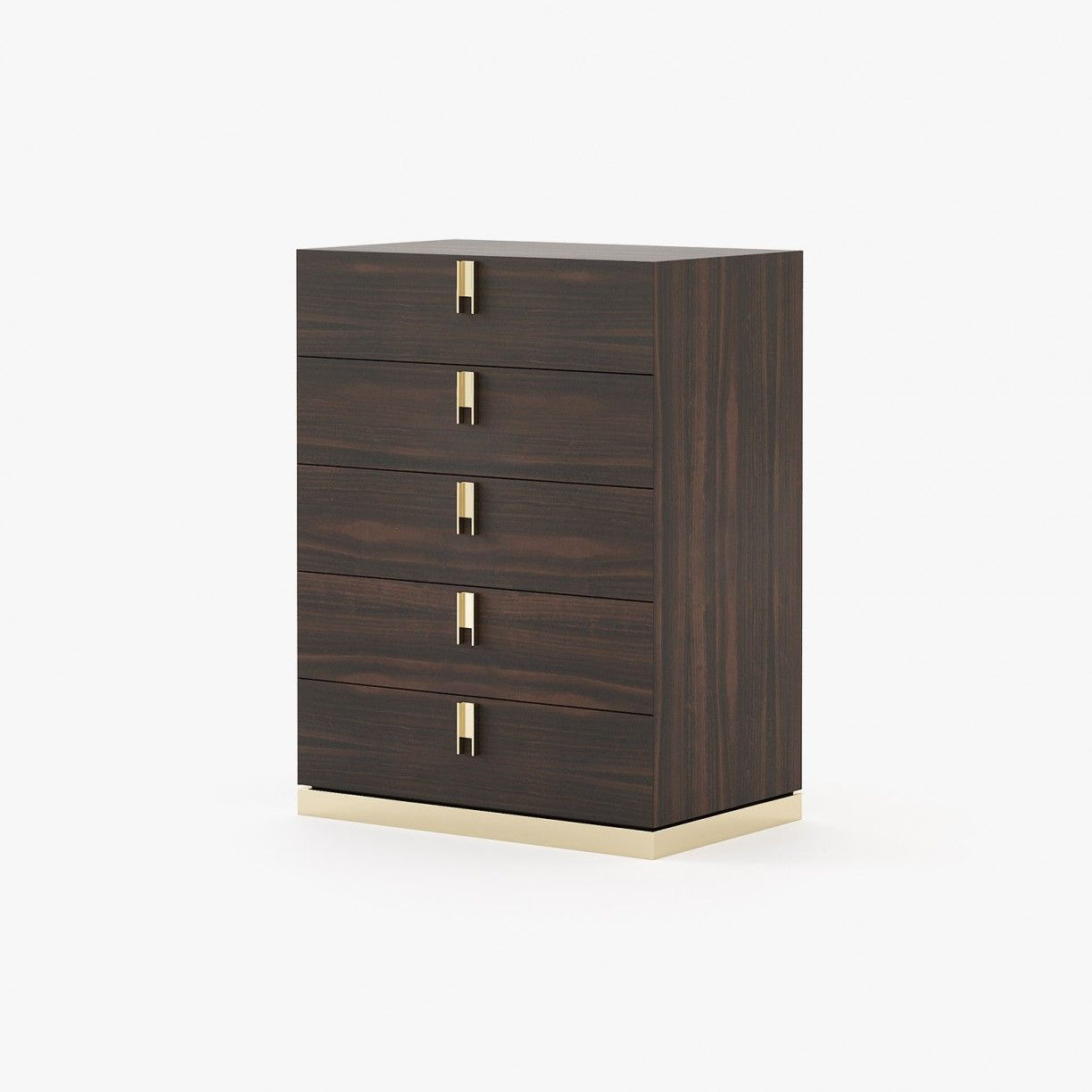 Laskasas EMILY Tallboy Chest of Drawers Smoked Eucalyptus Veneer Matte - Araco Interiors