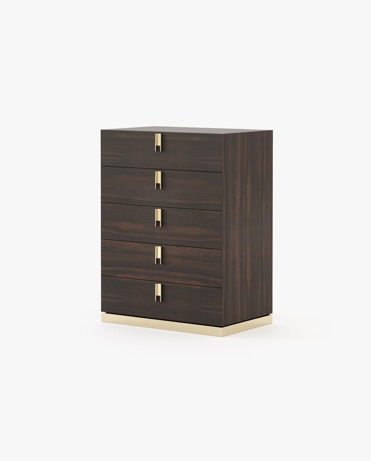 Laskasas EMILY Tallboy Chest of Drawers Smoked Eucalyptus Veneer Matte - Araco Interiors
