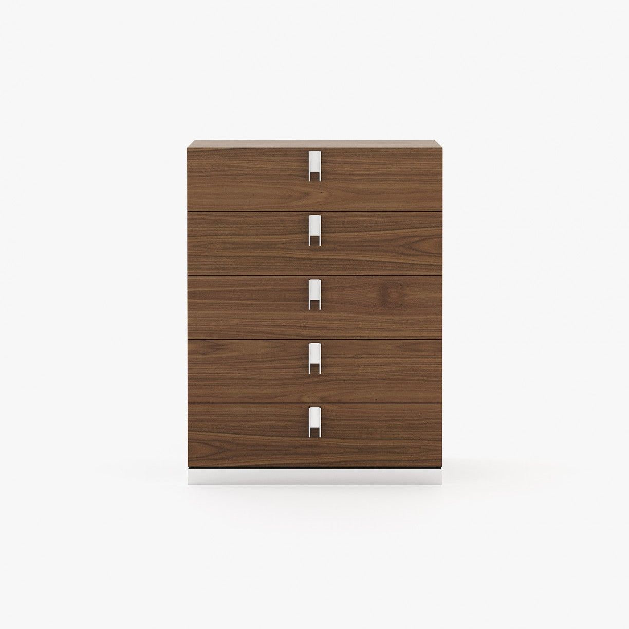 Laskasas EMILY Tallboy Chest of Drawers Walnut Veneer Matte - Araco Interiors