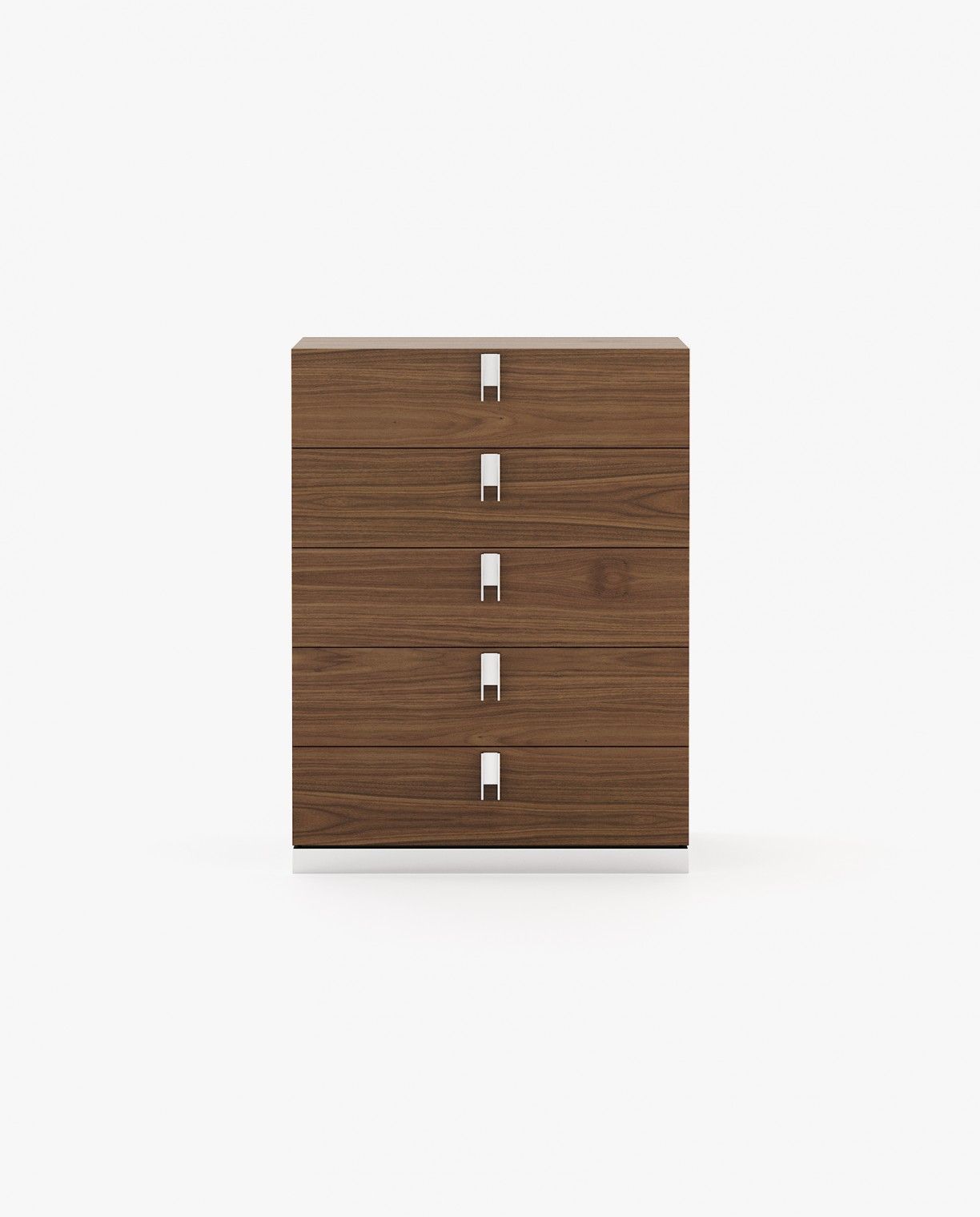 Laskasas EMILY Tallboy Chest of Drawers Walnut Veneer Matte - Araco Interiors
