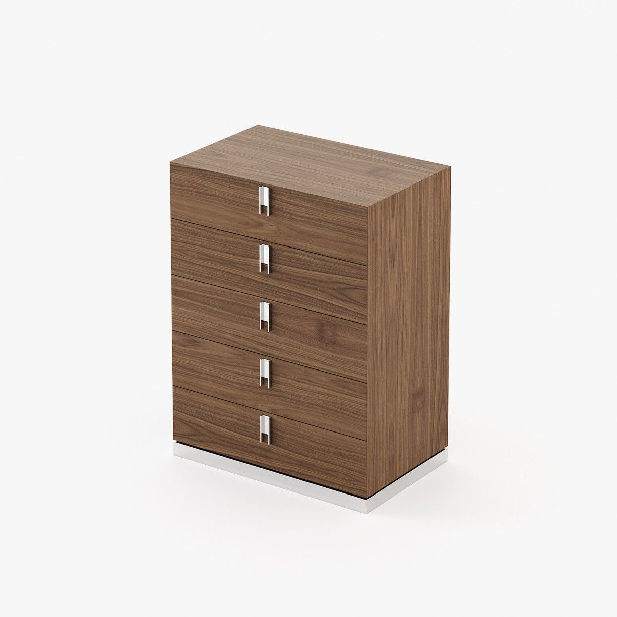 Laskasas EMILY Tallboy Chest of Drawers Walnut Veneer Matte - Araco Interiors