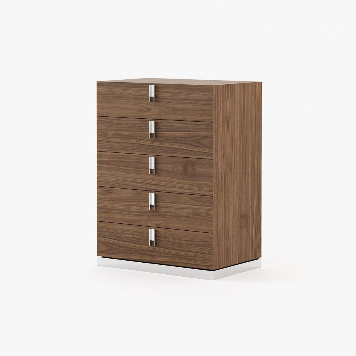 Laskasas EMILY Tallboy Chest of Drawers Walnut Veneer Matte - Araco Interiors