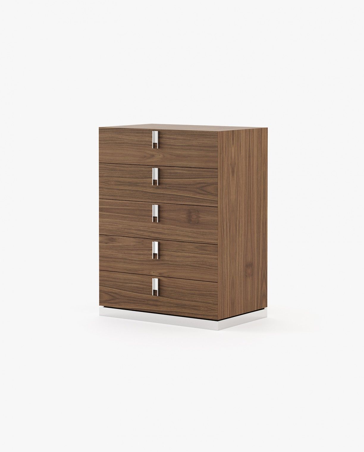 Laskasas EMILY Tallboy Chest of Drawers Walnut Veneer Matte - Araco Interiors