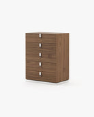 Laskasas EMILY Tallboy Chest of Drawers Walnut Veneer Matte - Araco Interiors