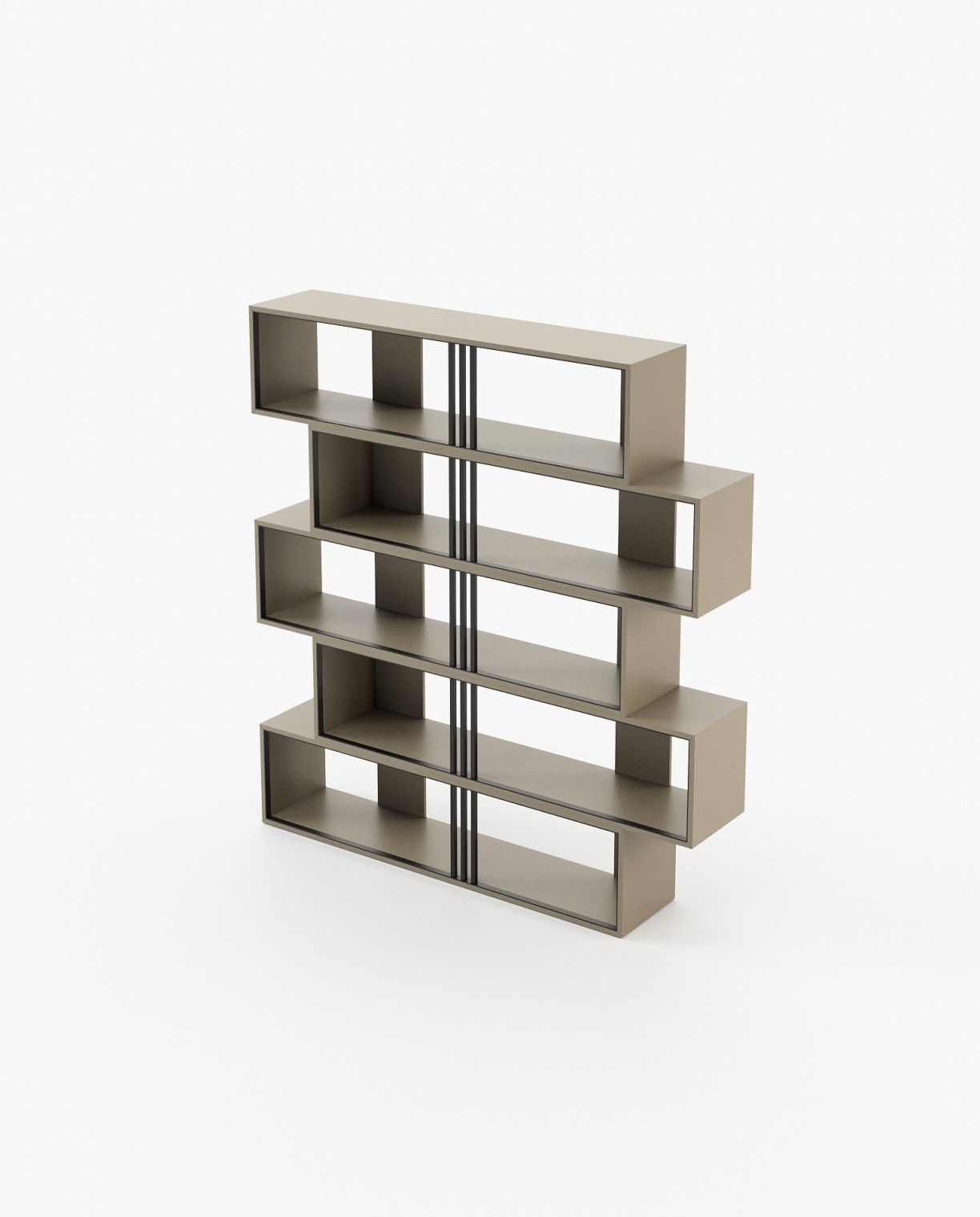 Laskasas EMY Bookcase & Shelving Beige Grey Lacquer Matte - Araco Interiors