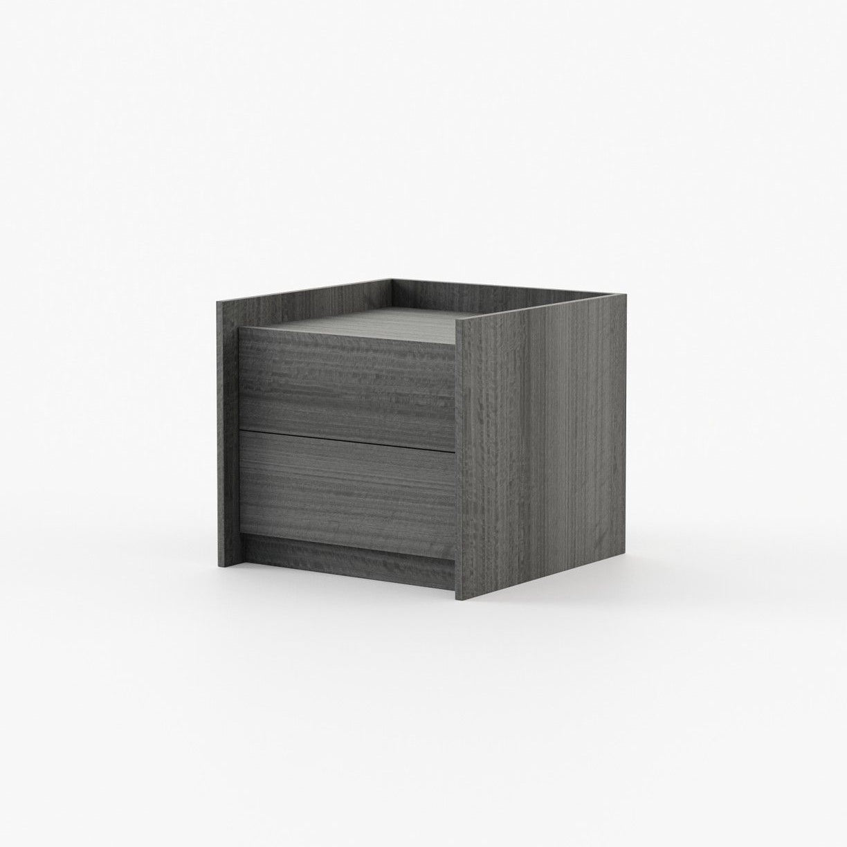 Laskasas ENDY Bedside Cabinet & Table Grey Eucalyptus Veneer Matte - Araco Interiors
