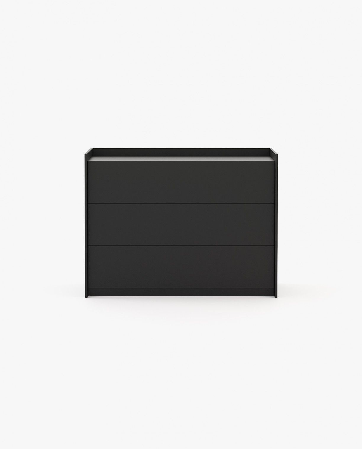 Laskasas ENDY Set of 3 Chest of Drawers Black Lacquer Matte - Araco Interiors