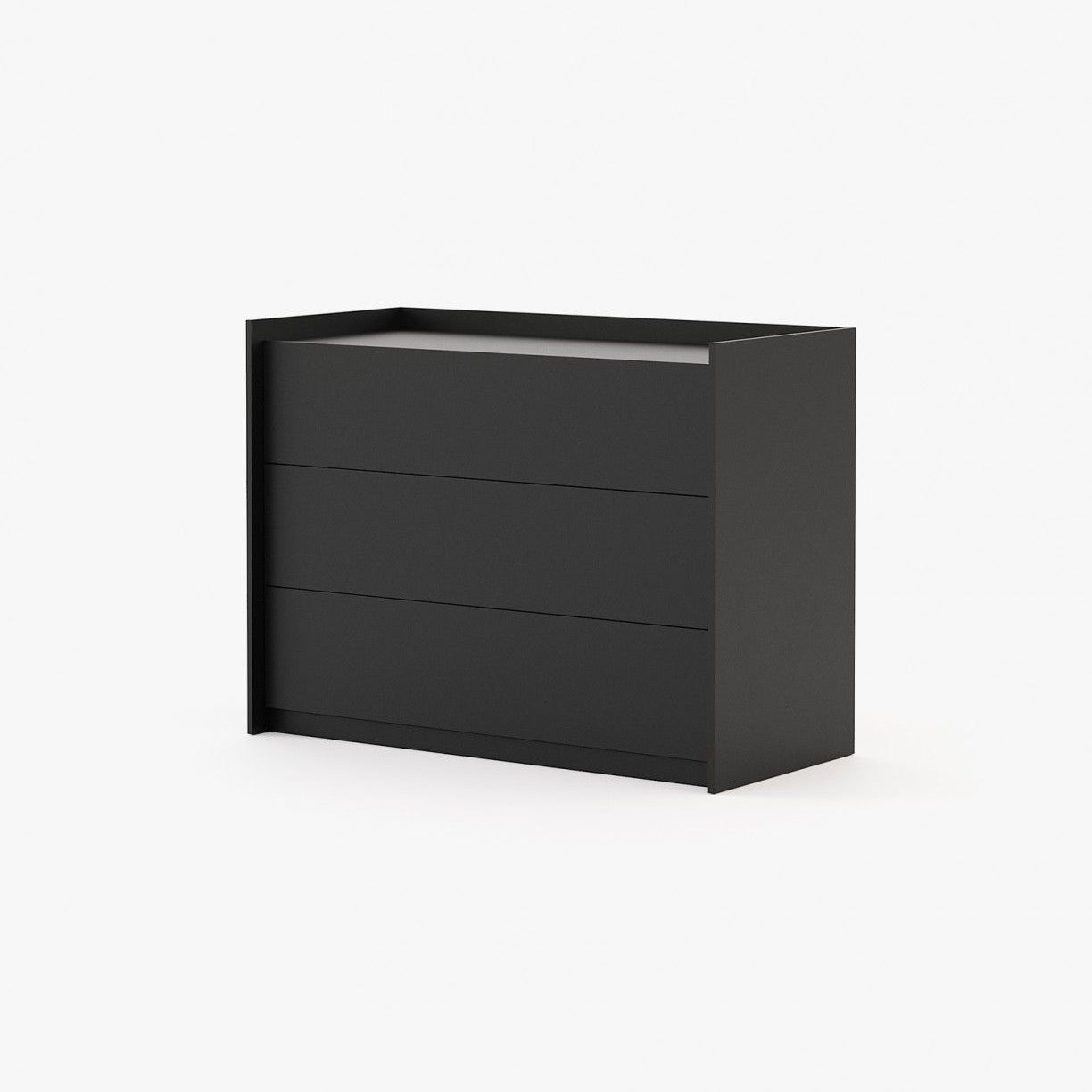 Laskasas ENDY Set of 3 Chest of Drawers Black Lacquer Matte - Araco Interiors