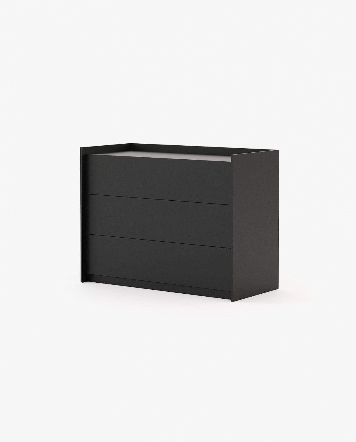 Laskasas ENDY Set of 3 Chest of Drawers Black Lacquer Matte - Araco Interiors