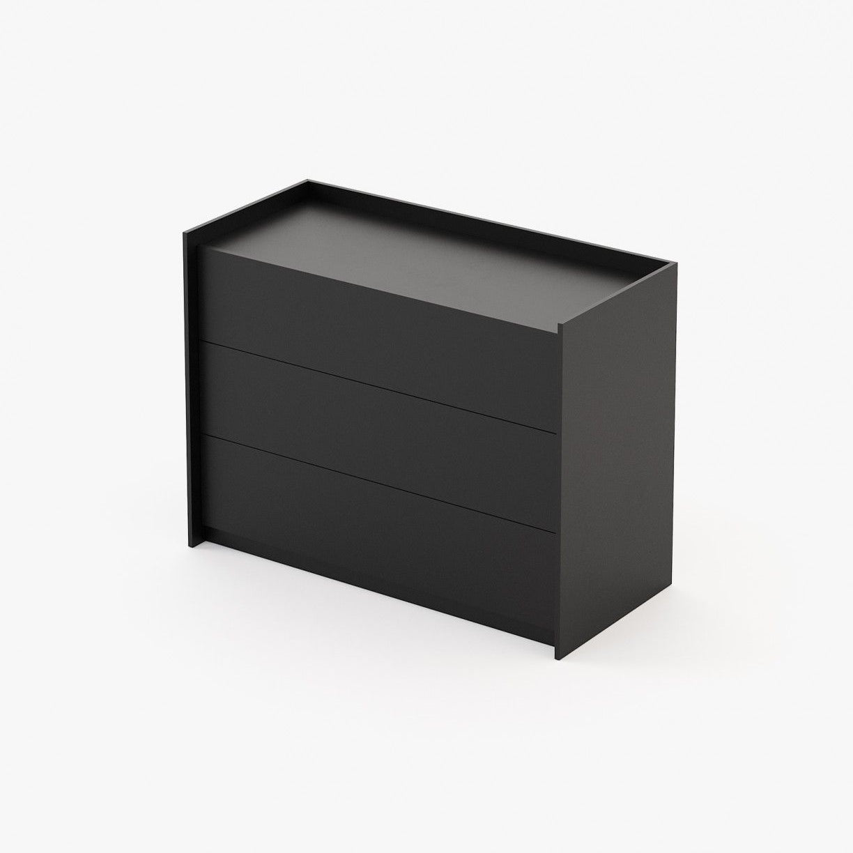Laskasas ENDY Set of 3 Chest of Drawers Black Lacquer Matte - Araco Interiors