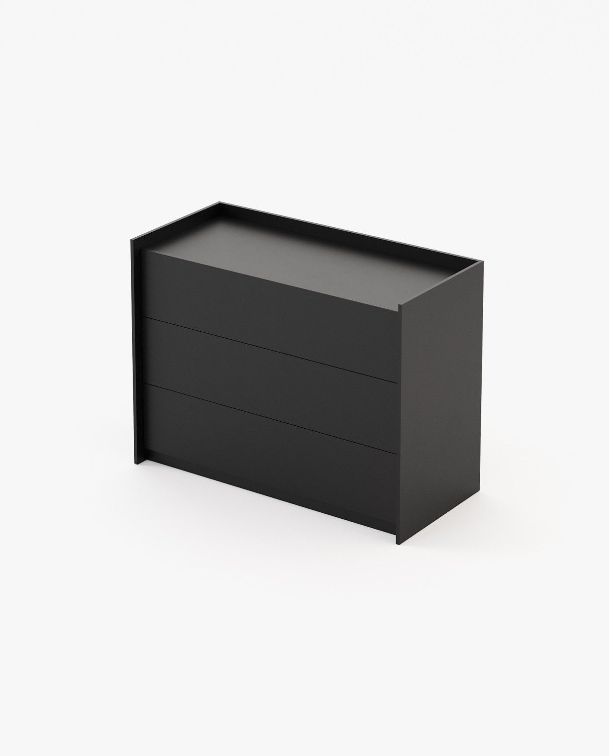 Laskasas ENDY Set of 3 Chest of Drawers Black Lacquer Matte - Araco Interiors