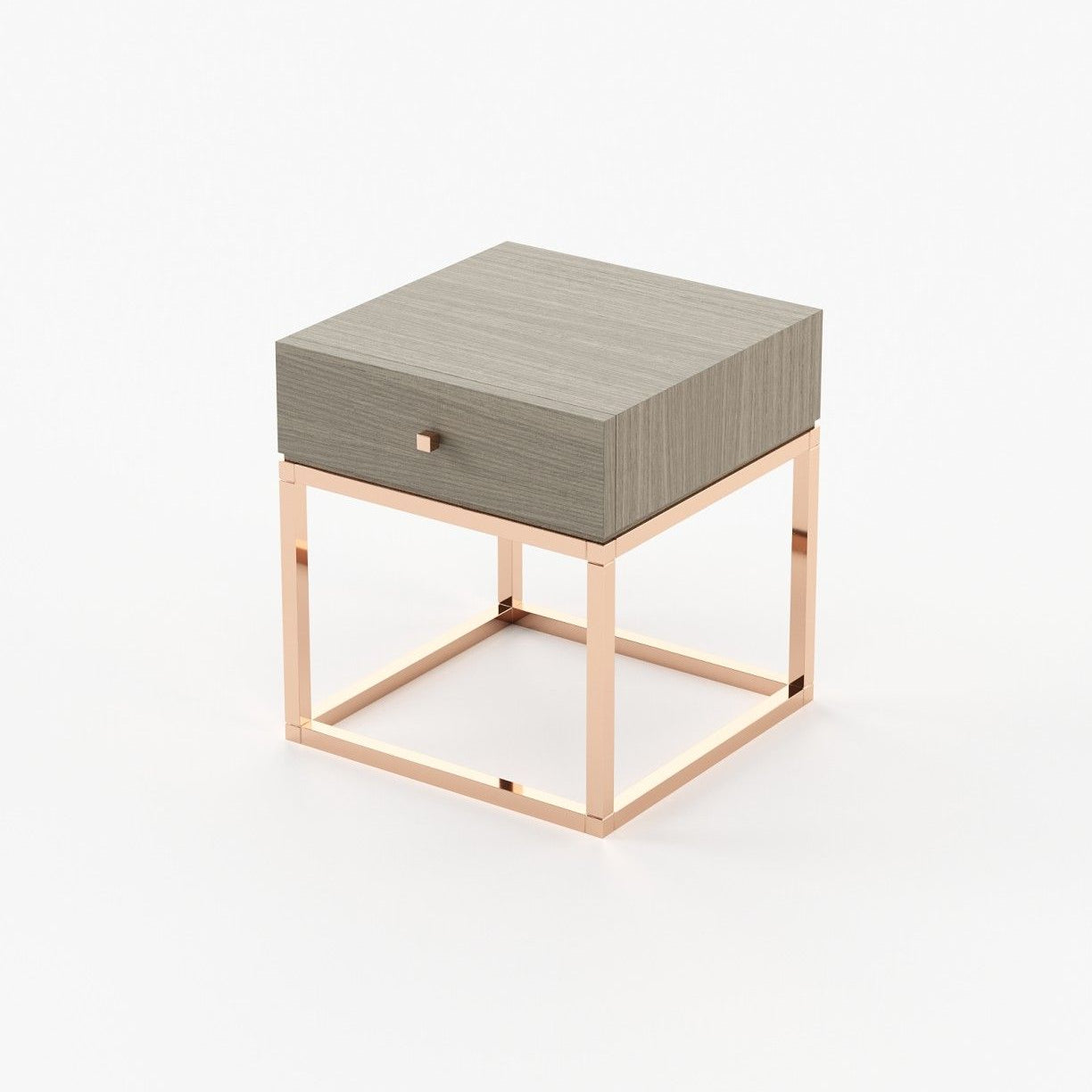 Laskasas ESTER Bedside Cabinet & Table Aged Oak Veneer Matte - Araco Interiors