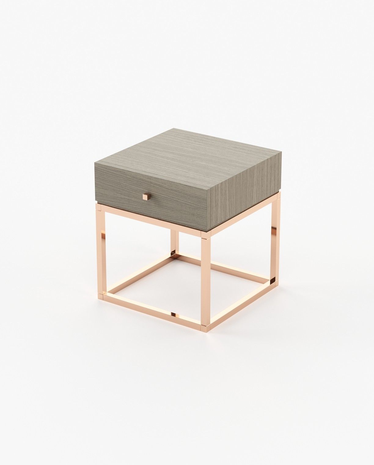 Laskasas ESTER Bedside Cabinet & Table Aged Oak Veneer Matte - Araco Interiors
