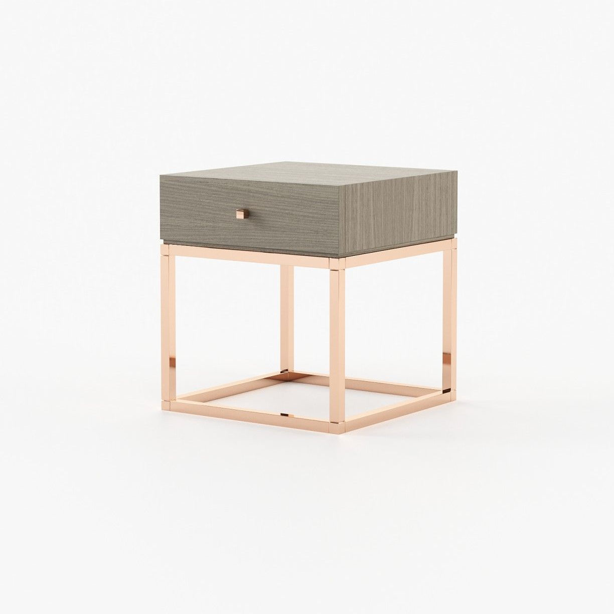 Laskasas ESTER Bedside Cabinet & Table Aged Oak Veneer Matte - Araco Interiors
