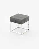 Laskasas ESTER Bedside Cabinet & Table Grey Eucalyptus Veneer Matte - Araco Interiors