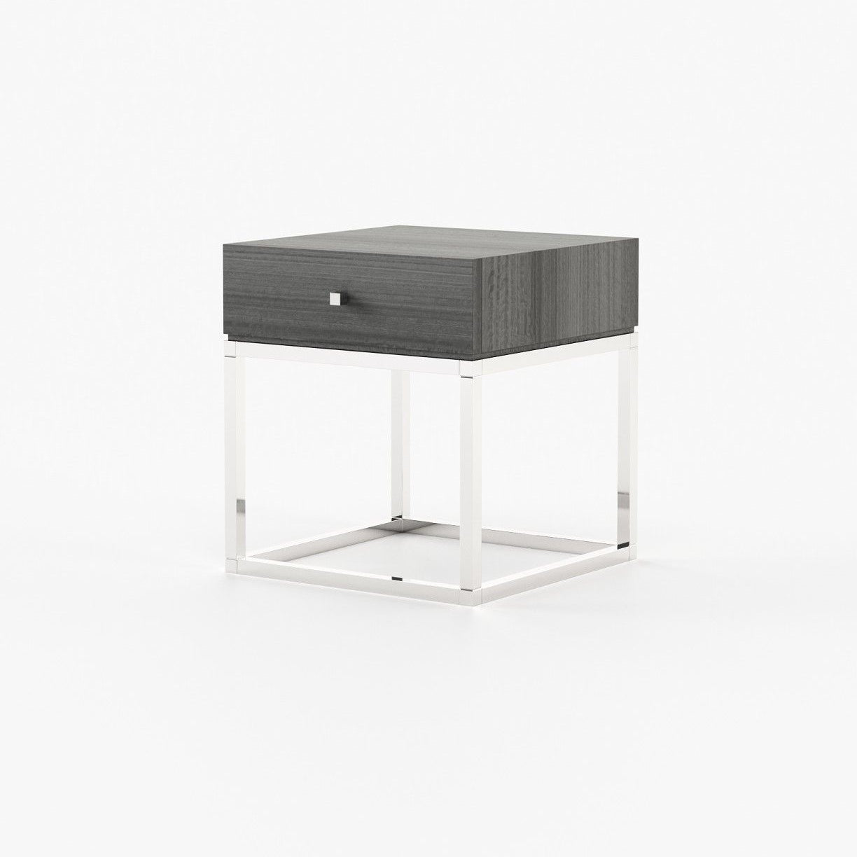 Laskasas ESTER Bedside Cabinet & Table Grey Eucalyptus Veneer Matte - Araco Interiors