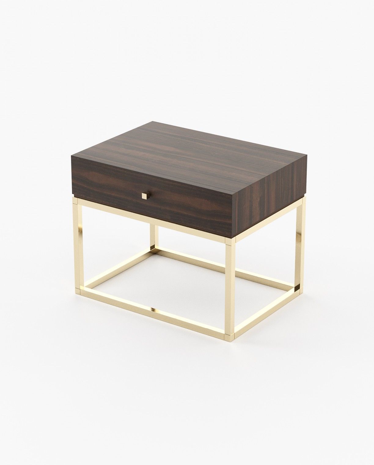 Laskasas ESTER Bedside Cabinet & Table Smoked Eucalyptus Veneer Matte - Araco Interiors