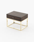 Laskasas ESTER Bedside Cabinet & Table Smoked Eucalyptus Veneer Matte - Araco Interiors