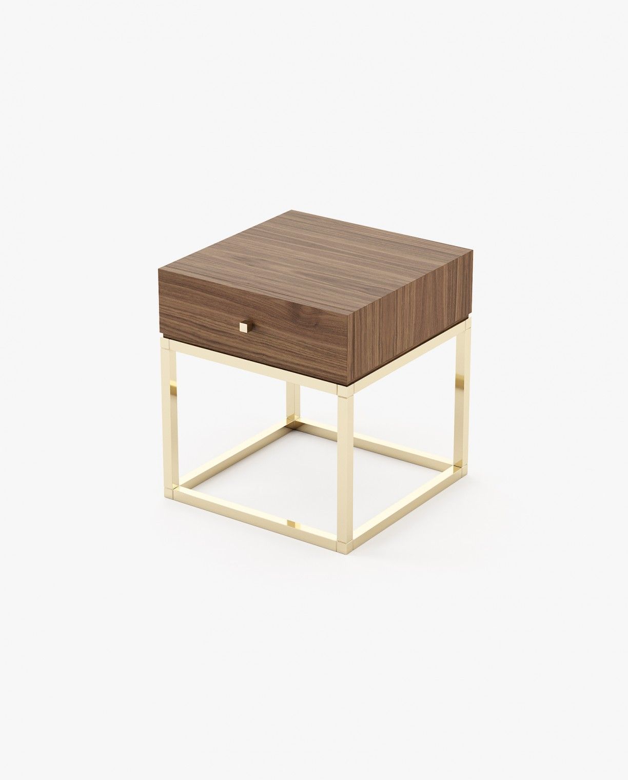 Laskasas ESTER Bedside Cabinet & Table Walnut Veneer Matte - Araco Interiors