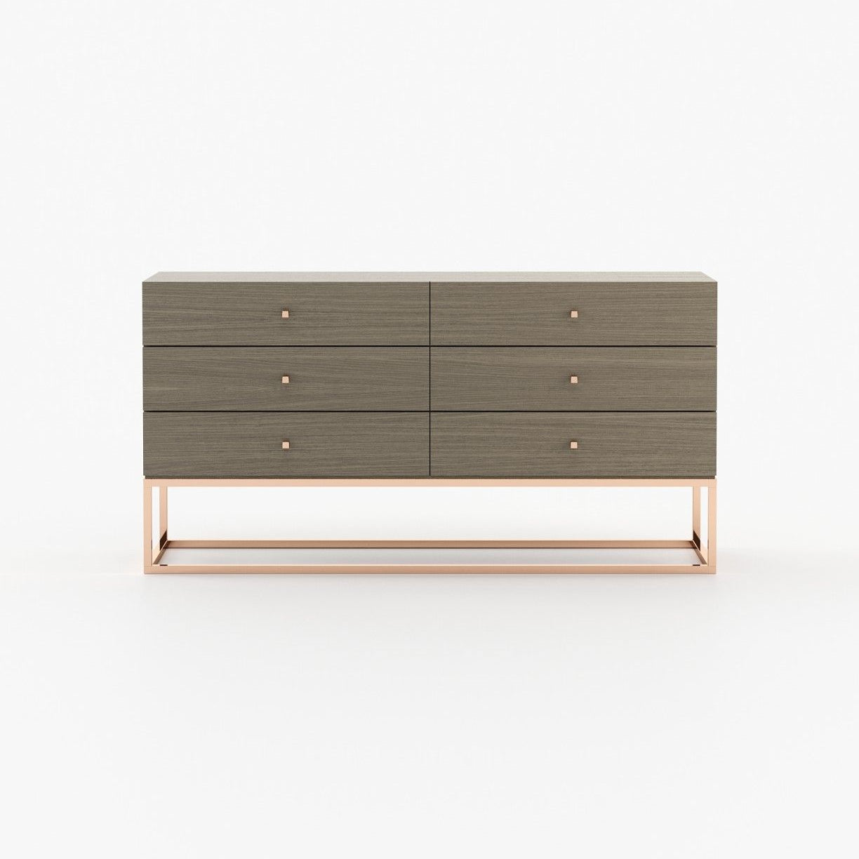 Laskasas ESTER Set of 6 Chest of Drawers Aged Oak Veneer Matte - Araco Interiors
