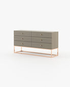 Laskasas ESTER Set of 6 Chest of Drawers Aged Oak Veneer Matte - Araco Interiors