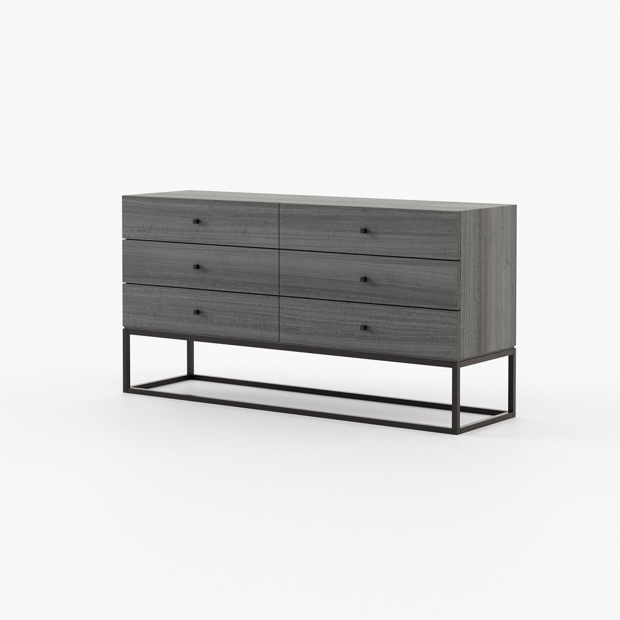 Laskasas ESTER Set of 6 Chest of Drawers Grey Eucalyptus Veneer Matte - Araco Interiors