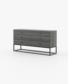 Laskasas ESTER Set of 6 Chest of Drawers Grey Eucalyptus Veneer Matte - Araco Interiors