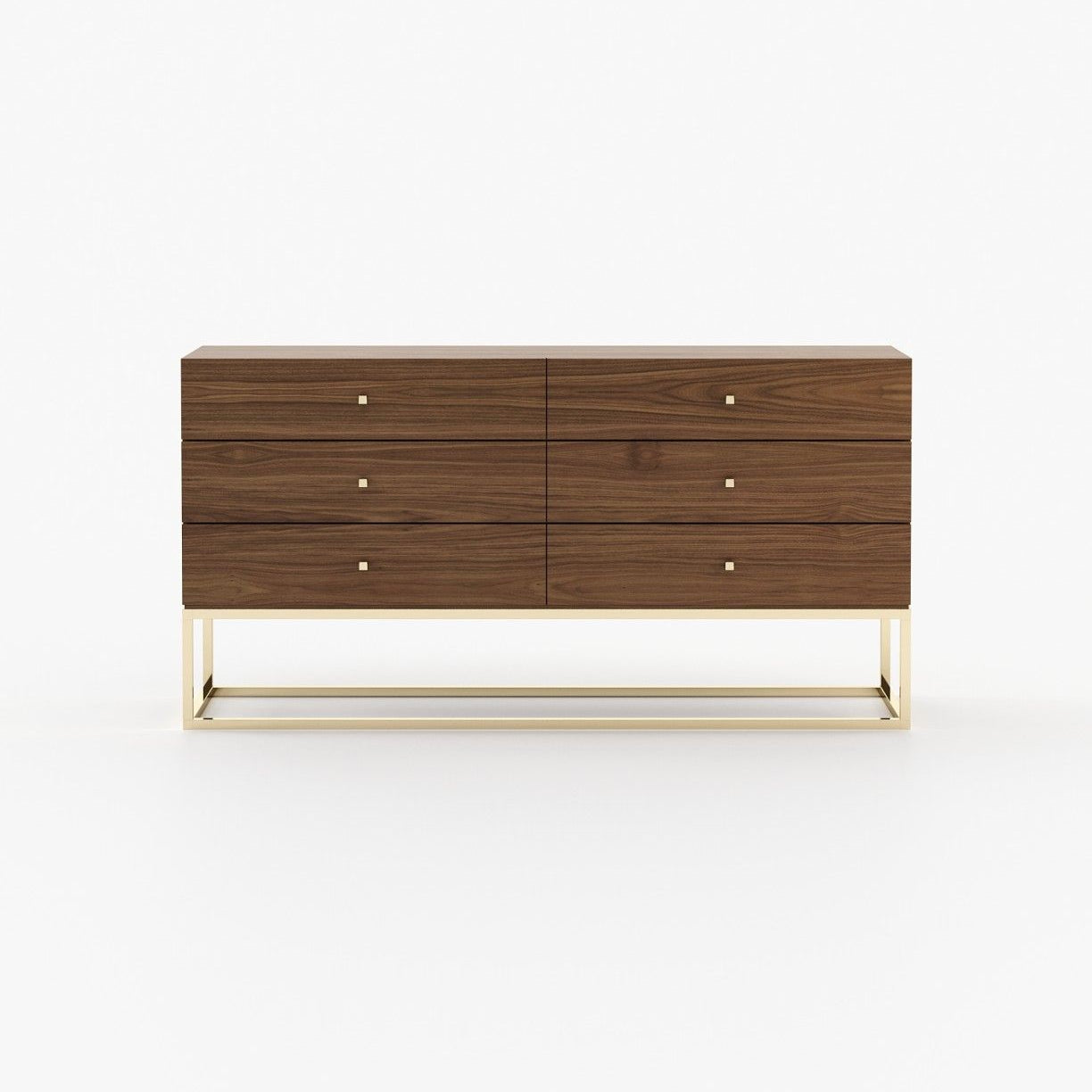 Laskasas ESTER Set of 6 Chest of Drawers Walnut Veneer Matte - Araco Interiors