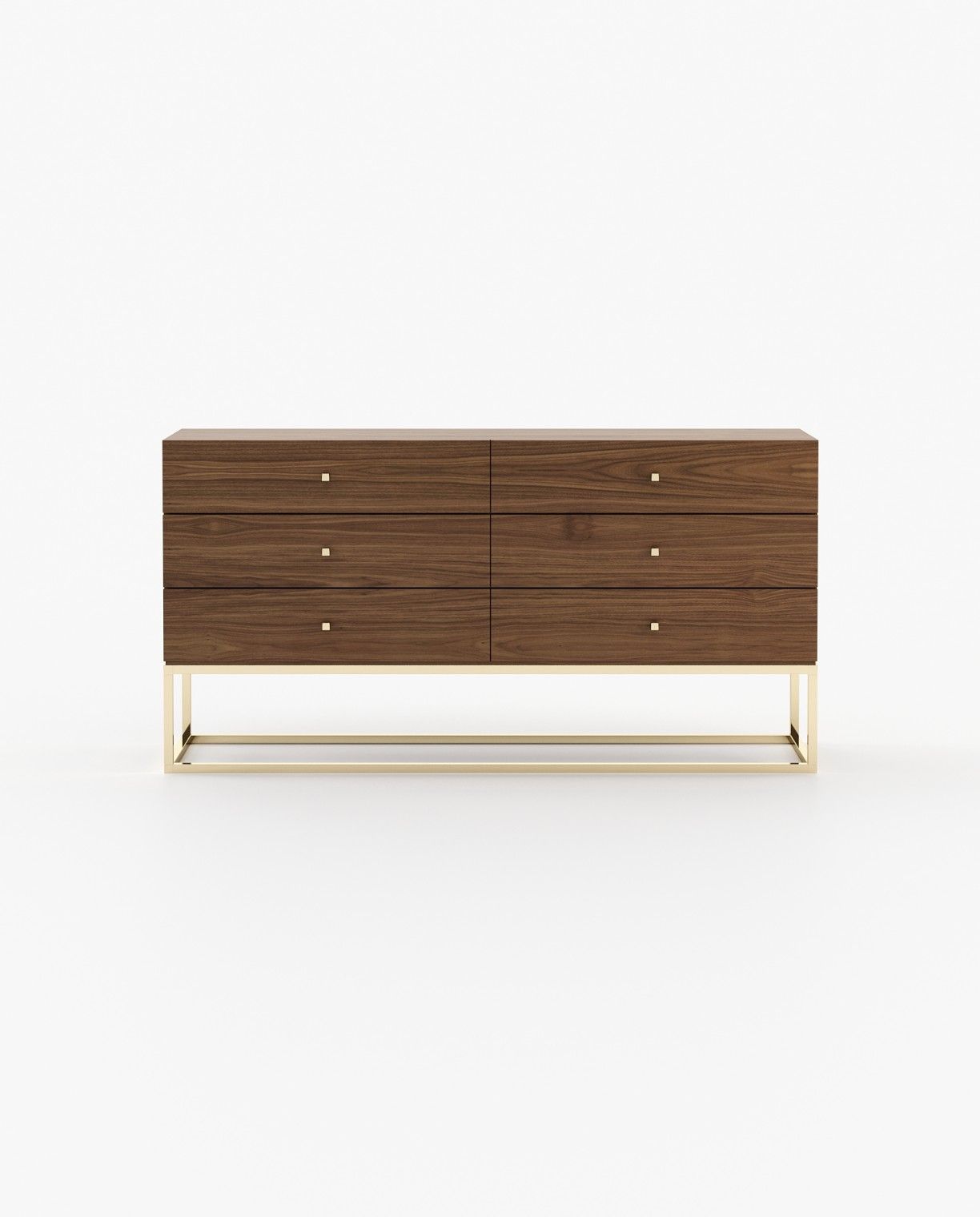 Laskasas ESTER Set of 6 Chest of Drawers Walnut Veneer Matte - Araco Interiors
