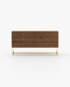 Laskasas ESTER Set of 6 Chest of Drawers Walnut Veneer Matte - Araco Interiors