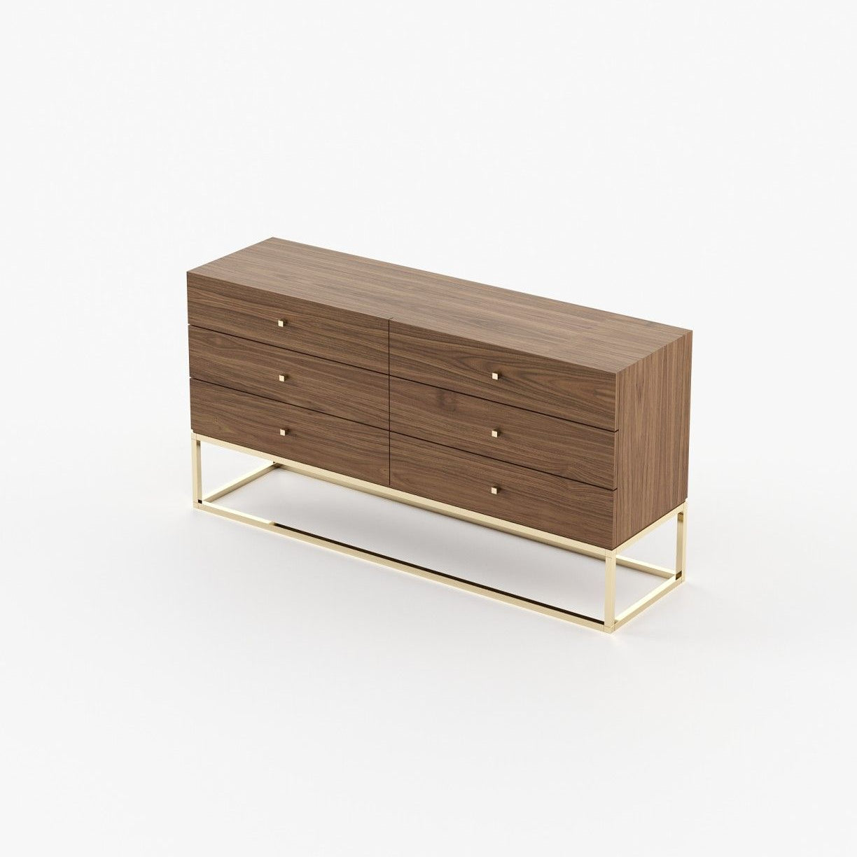 Laskasas ESTER Set of 6 Chest of Drawers Walnut Veneer Matte - Araco Interiors