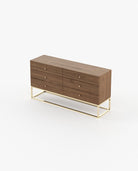 Laskasas ESTER Set of 6 Chest of Drawers Walnut Veneer Matte - Araco Interiors