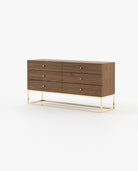 Laskasas ESTER Set of 6 Chest of Drawers Walnut Veneer Matte - Araco Interiors