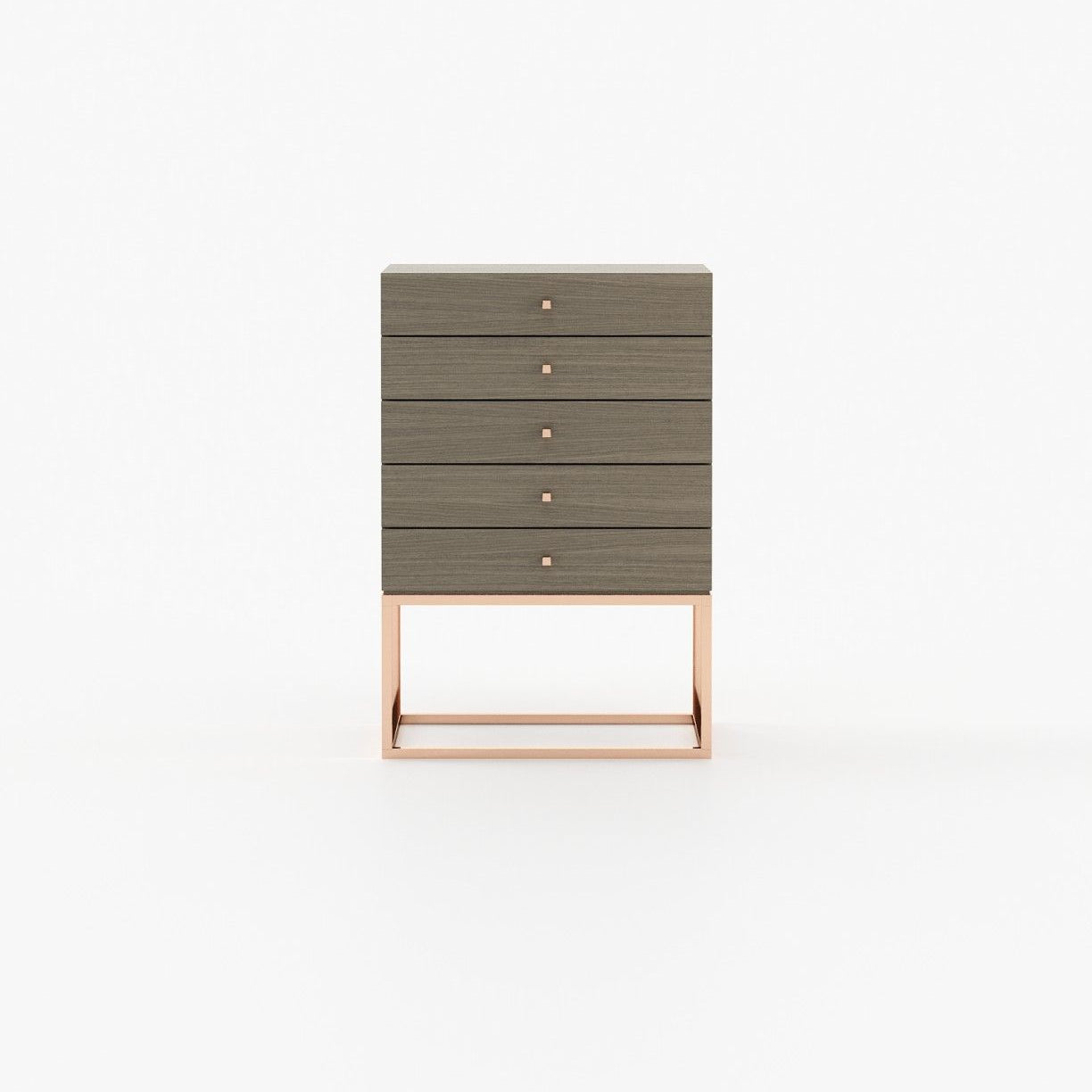 Laskasas ESTER Tallboy Chest of Drawers Aged Oak Veneer Matte - Araco Interiors