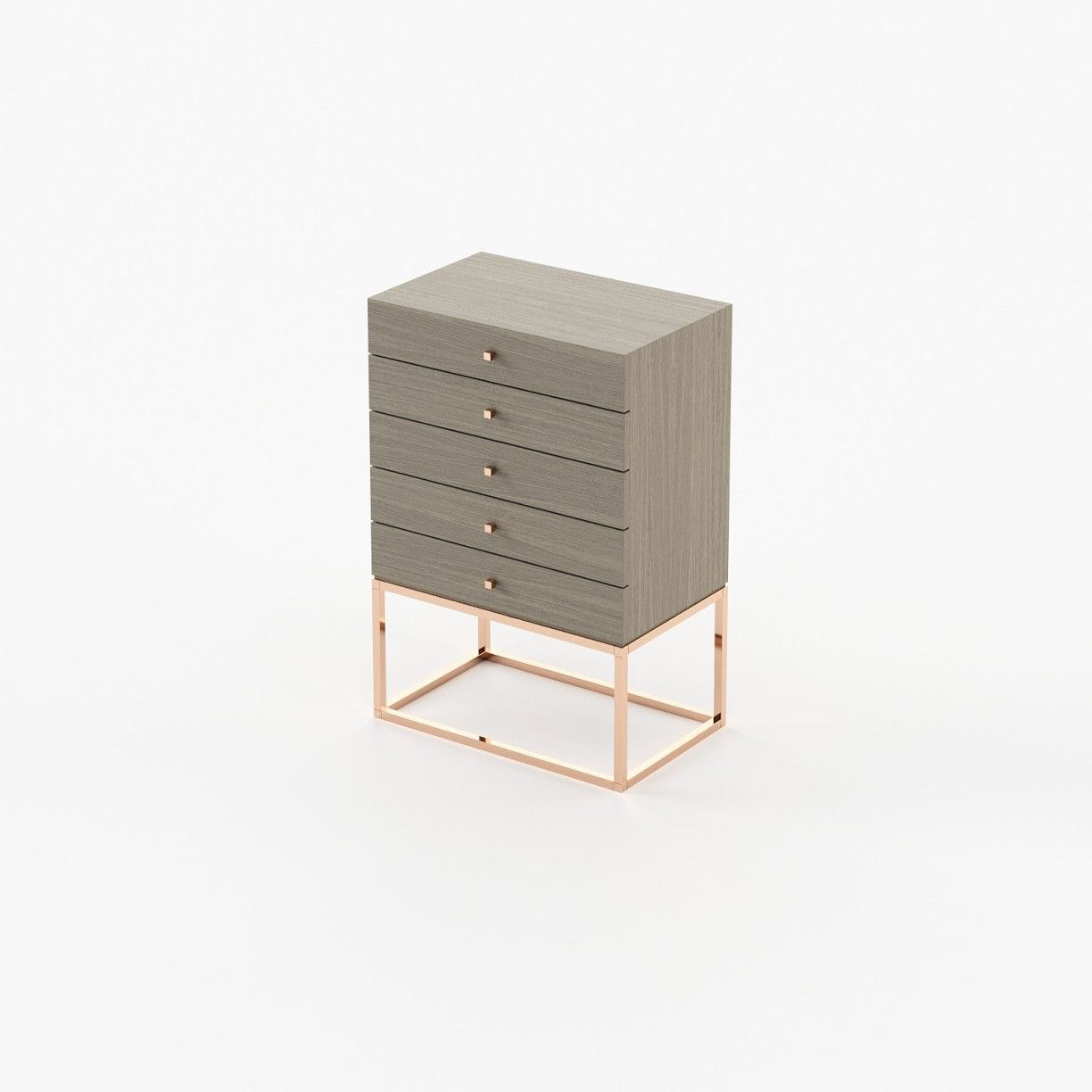Laskasas ESTER Tallboy Chest of Drawers Aged Oak Veneer Matte - Araco Interiors