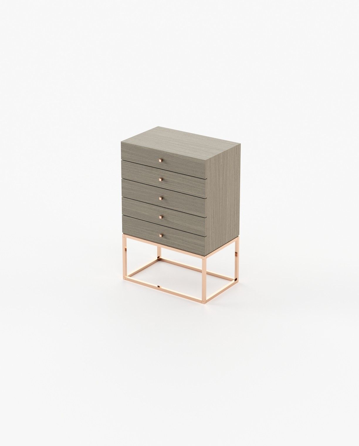 Laskasas ESTER Tallboy Chest of Drawers Aged Oak Veneer Matte - Araco Interiors