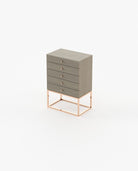 Laskasas ESTER Tallboy Chest of Drawers Aged Oak Veneer Matte - Araco Interiors