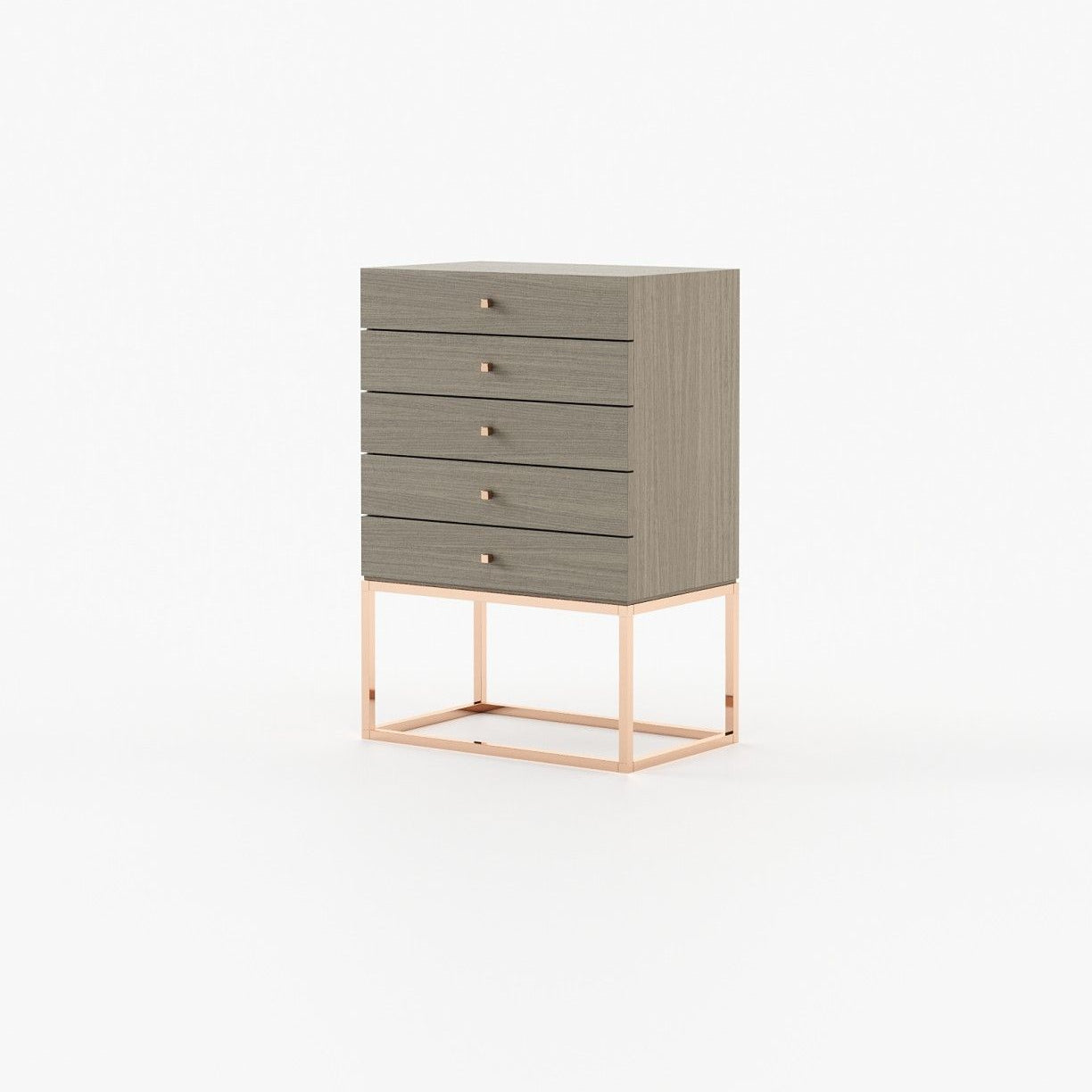 Laskasas ESTER Tallboy Chest of Drawers Aged Oak Veneer Matte - Araco Interiors