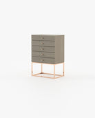 Laskasas ESTER Tallboy Chest of Drawers Aged Oak Veneer Matte - Araco Interiors