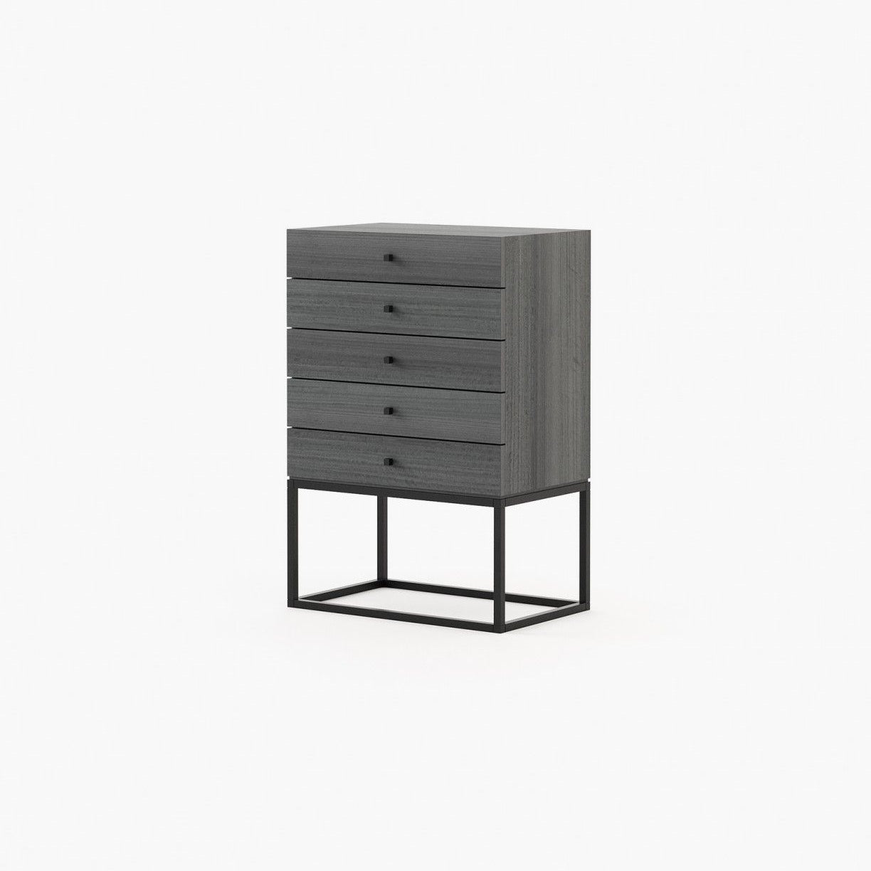 Laskasas ESTER Tallboy Chest of Drawers Grey Eucalyptus Veneer Matte - Araco Interiors