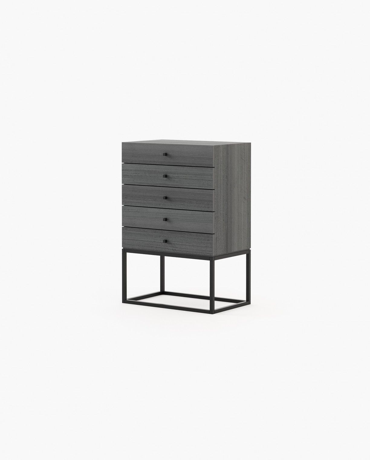 Laskasas ESTER Tallboy Chest of Drawers Grey Eucalyptus Veneer Matte - Araco Interiors