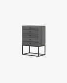 Laskasas ESTER Tallboy Chest of Drawers Grey Eucalyptus Veneer Matte - Araco Interiors