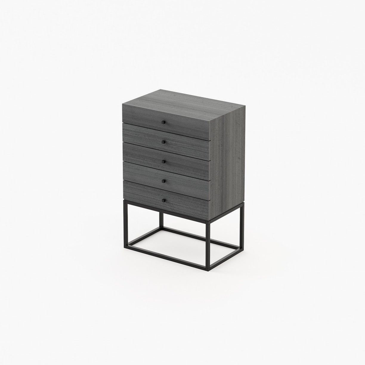 Laskasas ESTER Tallboy Chest of Drawers Grey Eucalyptus Veneer Matte - Araco Interiors