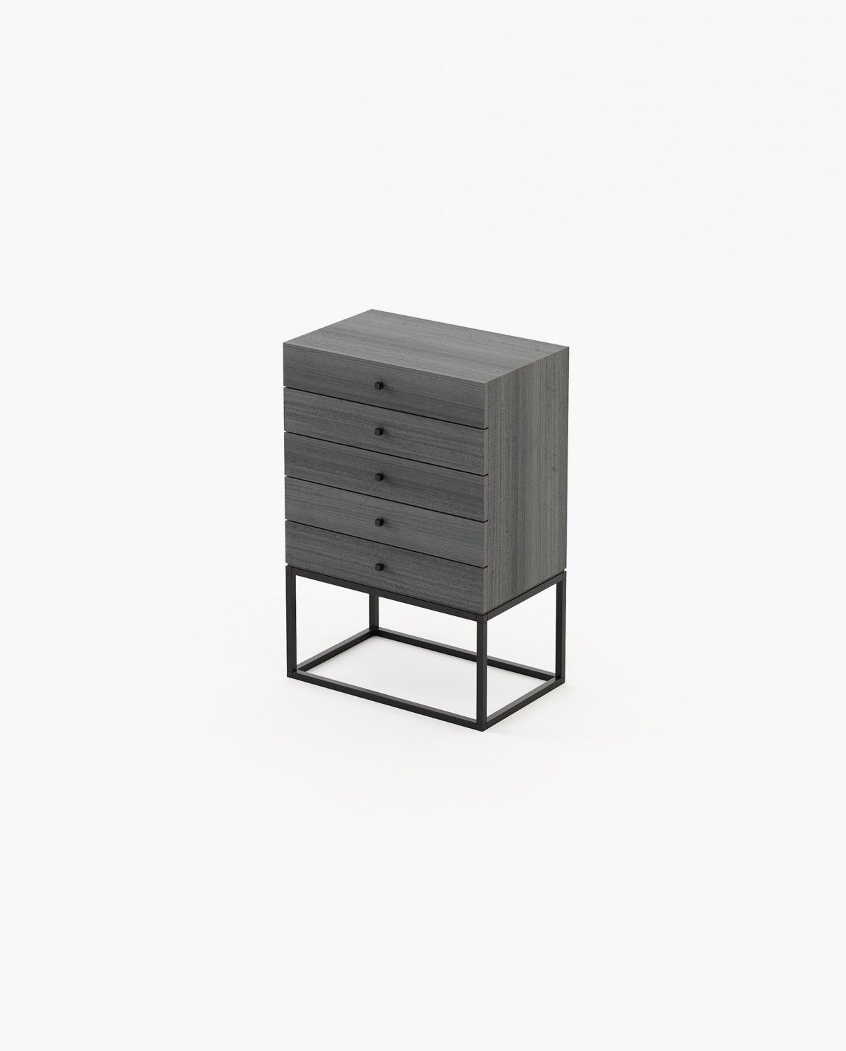 Laskasas ESTER Tallboy Chest of Drawers Grey Eucalyptus Veneer Matte - Araco Interiors