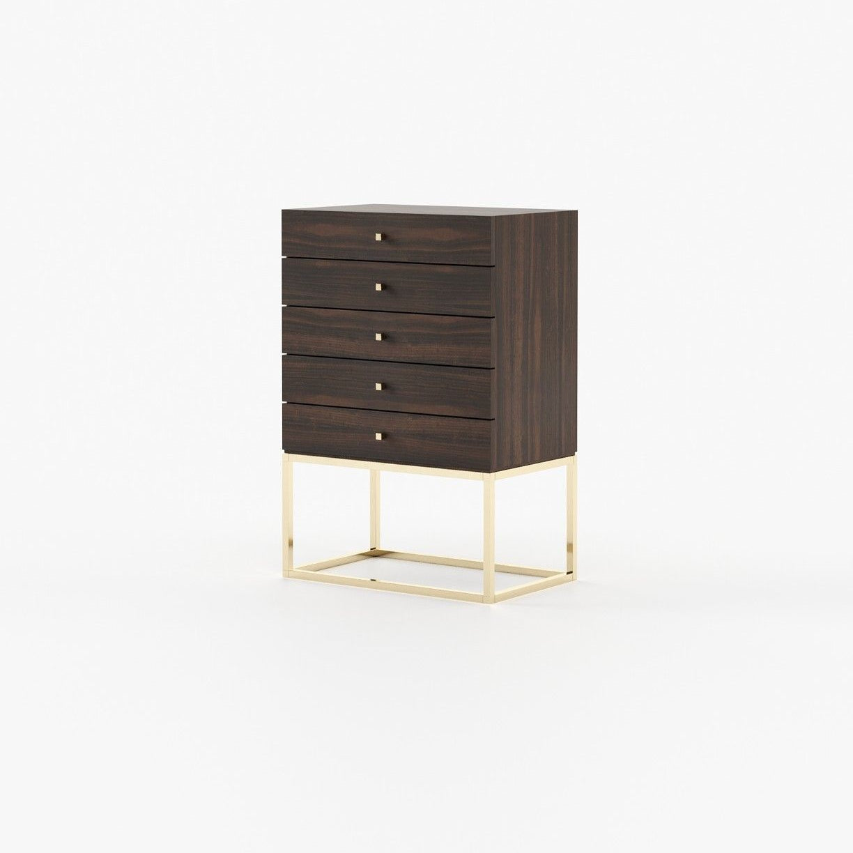 Laskasas ESTER Tallboy Chest of Drawers Smoked Eucalyptus Veneer Matte - Araco Interiors