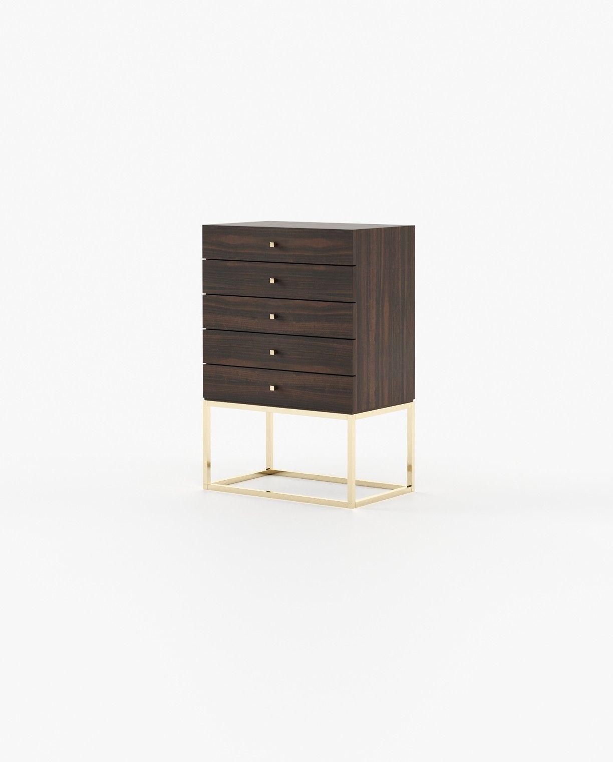 Laskasas ESTER Tallboy Chest of Drawers Smoked Eucalyptus Veneer Matte - Araco Interiors
